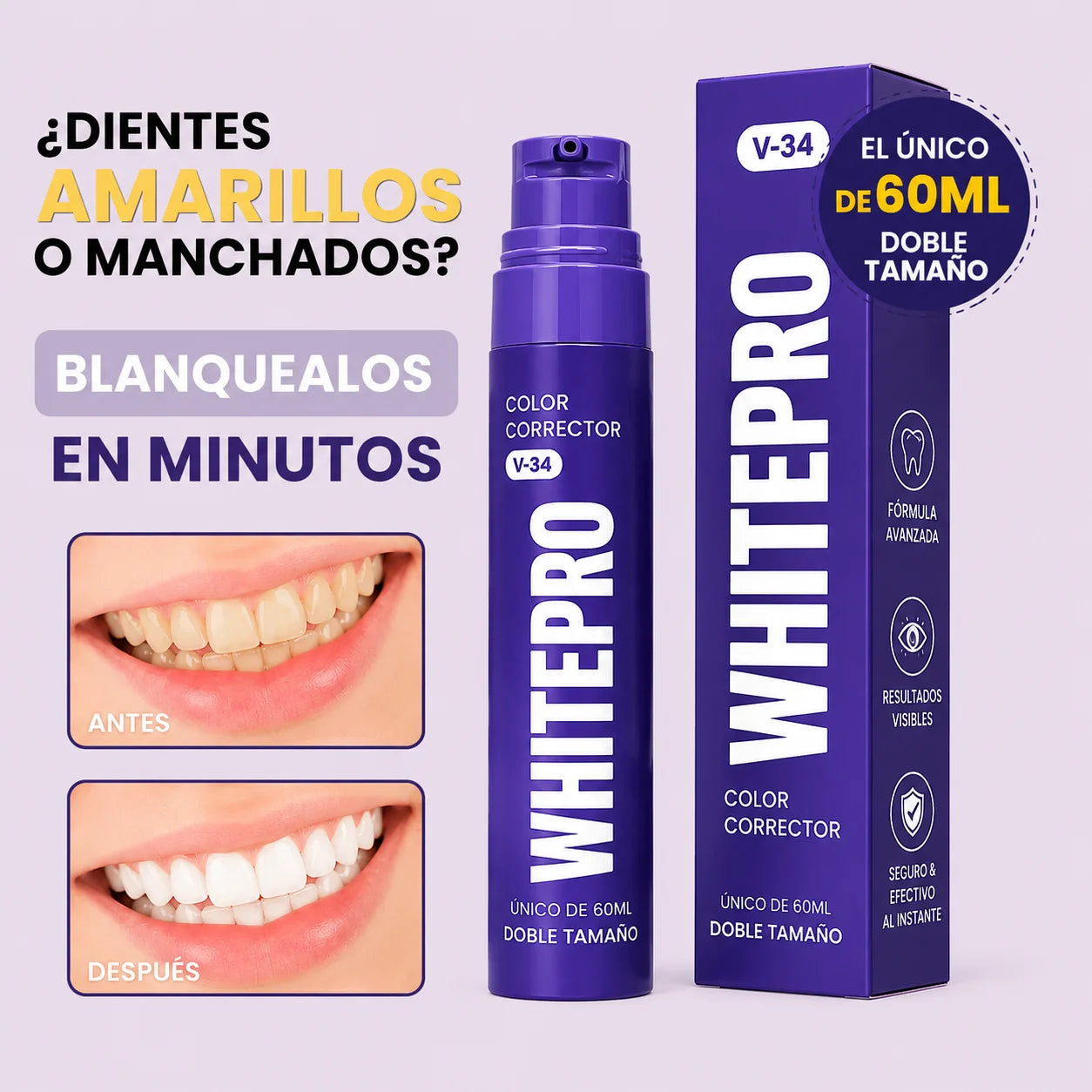 WHITEPRO™ | Sonrisa más blanca al instante desde la primera aplicación